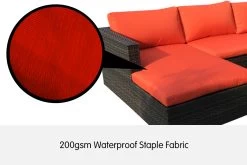Malibu 3pc Outdoor Sofa Furniture Set With Chaise – Orange -Furniture Shop SOFA MLB 3PC red f 2