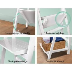 Artiss Display Shelf 3 Tier Wooden Ladder Stand Storage Book Shelves Rack White 12 Artiss Display Shelf 3 Tier Wooden Ladder Stand Storage Book Shelves Rack White -Furniture Shop ST CAB SHELF 3T WH 03