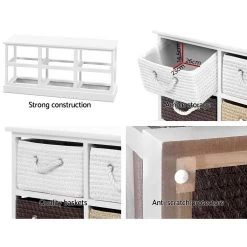 Artiss Storage Bench Shoe Organiser 6 Drawers Chest Cabinet Rack Box Shelf Stool -Furniture Shop ST CAB SHOE 6B WH 04