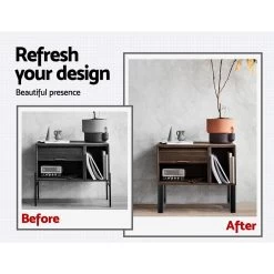 2x Coffee Dining Table Legs Steel Industrial Vintage Bench Metal Box Shape 400MM -Furniture Shop TAB LEG BOX 4030 BKX2 03