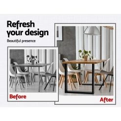 2x Coffee Dining Table Legs Steel Industrial Vintage Bench Metal Box Shape 710MM -Furniture Shop TAB LEG BOX 7165 BKX2 03