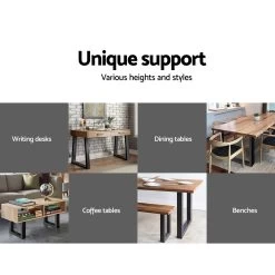 2x Coffee Dining Table Legs Steel Industrial Vintage Bench Metal Box Shape 710MM -Furniture Shop TAB LEG BOX 7165 BKX2 05