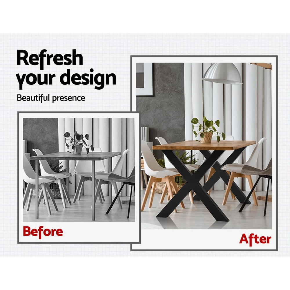 2x Metal Legs Coffee Dining Table Steel Industrial Vintage Bench X Shape 710MM 6 2x Metal Legs Coffee Dining Table Steel Industrial Vintage Bench X Shape 710MM - Image 4