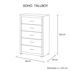 Soho Tallboy White -Furniture Shop TBY Infographic
