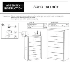 Soho Tallboy White -Furniture Shop Tallboy