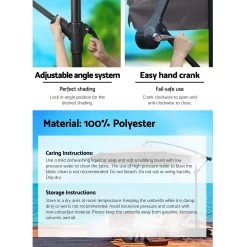 Instahut 3M Outdoor Furniture Garden Umbrella Charcoal 14 Instahut 3M Outdoor Furniture Garden Umbrella Charcoal -Furniture Shop UMB BAN 8RIB CO 05