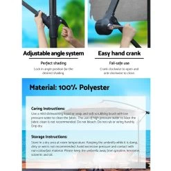 Instahut 3M Outdoor Furniture Garden Umbrella Grey -Furniture Shop UMB BAN 8RIB GR 06