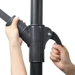 Instahut 3M Outdoor Umbrella – Black -Furniture Shop UMB BAN F 8RIB BK 06