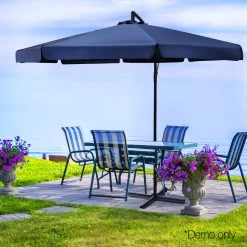 Instahut 3M Outdoor Umbrella – Navy -Furniture Shop UMB BAN F 8RIB NA 08