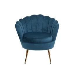 Artiss Armchair Lounge Chair Accent Retro Armchairs Lounge Shell Velvet Navy -Furniture Shop UPHO 5002 VEL NA 02