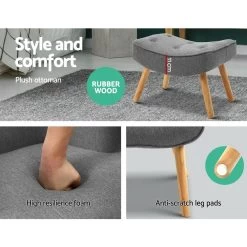 Artiss Armchair And Ottoman – Grey 14 Artiss Armchair And Ottoman – Grey -Furniture Shop UPHO B ARM05STO GY 05