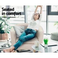 Artiss Armchair Lounge Chair Tub Accent Armchairs Fabric Sofa Chairs Wooden -Furniture Shop UPHO B TUB02 BG 03