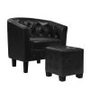 Artiss Armchair Lounge Chair Ottoman Tub Accent Chairs PU Leather Sofa Armchairs Black -Furniture Shop UPHO B TUB02 FS PU BK 00
