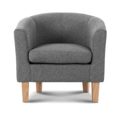Artiss Abby Fabric Armchair – Grey -Furniture Shop UPHO B TUB02 GY 02