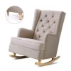 Artiss Rocking Armchair Feedining Chair Fabric Armchairs Lounge Recliner Beige -Furniture Shop UPHO C AVAN KD BG AB 00