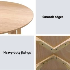 Artiss Coffee Table Round Side Tables Nightstand Bedside Furniture Wooden Beige 11 Artiss Coffee Table Round Side Tables Nightstand Bedside Furniture Wooden Beige -Furniture Shop UPHO C TAB 8080 WD 02