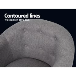 Artiss ADORA Armchair Tub Chair Single Accent Armchairs Sofa Lounge Fabric Grey 14 Artiss ADORA Armchair Tub Chair Single Accent Armchairs Sofa Lounge Fabric Grey -Furniture Shop UPHO D ARM02 GY 04