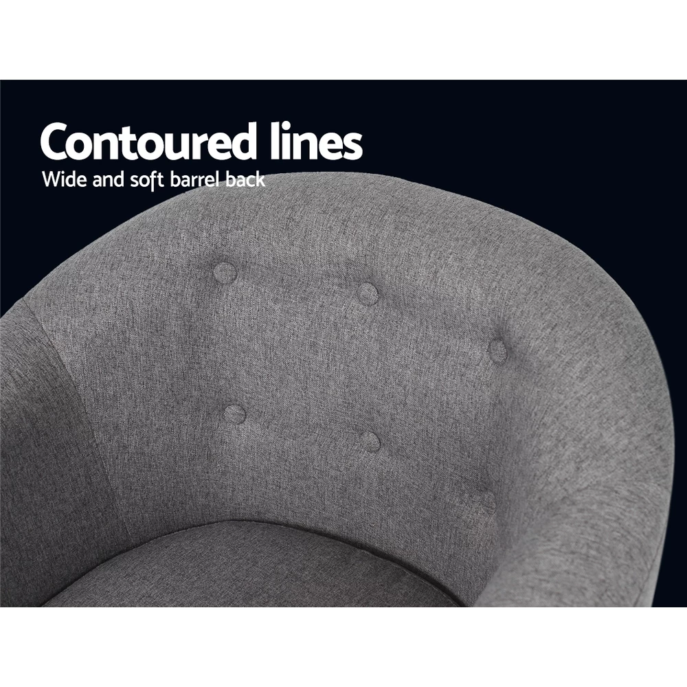 Artiss ADORA Armchair Tub Chair Single Accent Armchairs Sofa Lounge Fabric Grey 7 Artiss ADORA Armchair Tub Chair Single Accent Armchairs Sofa Lounge Fabric Grey - Image 5