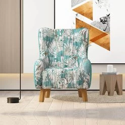 Rose Arm Chair Printing On Seat -Furniture Shop V43 AC ROSEGR D 02 1 1