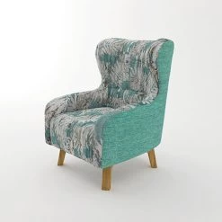 Rose Arm Chair Printing On Seat -Furniture Shop V43 AC ROSEGR D 05 1 1