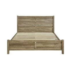 Double Size Bed Frame Natural Wood Like MDF In Oak Colour -Furniture Shop V43 BED CELDOK 04 6 3