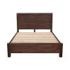 Bed Frame King Size In Solid Wood Veneered Acacia Bedroom Timber Slat In Chocolate