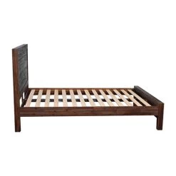 Bed Frame King Size In Solid Wood Veneered Acacia Bedroom Timber Slat In Chocolate -Furniture Shop V43 BED NOWKCH 02 5 5