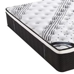 Mattress Euro Top Queen Size Pocket Spring Coil With Knitted Fabric Medium Firm 33cm Thick -Furniture Shop V43 MAT EETL Q 13 2