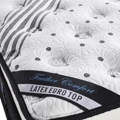 Mattress Euro Top Queen Size Pocket Spring Coil With Knitted Fabric Medium Firm 33cm Thick -Furniture Shop V43 MAT EETL Q 14 2
