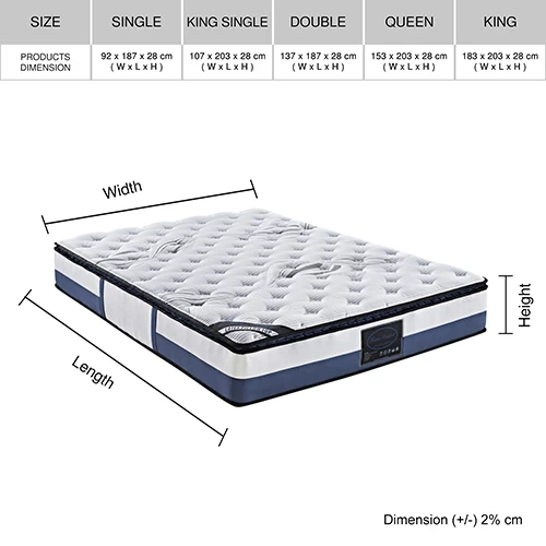 Queen Mattress Latex Pillow Top Pocket Spring Foam Medium Firm Bed 9 Queen Mattress Latex Pillow Top Pocket Spring Foam Medium Firm Bed - Image 7
