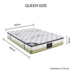 Queen Mattress Memory Pillow Top Pocket Spring Foam Medium Firm Bed -Furniture Shop V43 MAT MPTN Q 07 2