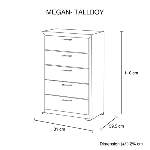 Megan Tallboy Grey 4 Megan Tallboy Grey - Image 2