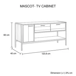 Mascot TV Cabinet Entertainment Storage Unit Oak Colour -Furniture Shop V43 TVC MAS OK 06 1 6