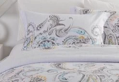 King Size White Paisley Quilt Cover Set (3PCS) -Furniture Shop V62 DS LP0351K 03