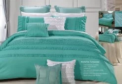 King Size Wenshia Turquoise Quilt Cover Set (3PCS)