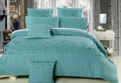 King Size Sens Aqua Quilt Cover Set (3PCS)