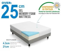 Palermo Double 25cm Gel Memory Foam Mattress – Dual-Layered – CertiPUR-US Certified -Furniture Shop V63 821881 03