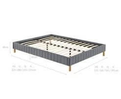 Aries Contemporary Platform Bed Base Fabric Frame With Timber Slat King In Light Grey -Furniture Shop V80 AR PB1840K LG 06 1