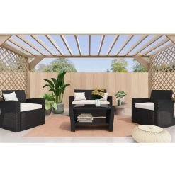 Corby 4 Seater Rattan Outdoor Sofa Lounge Set Black -Furniture Shop V80 CB 4664PCS BLK 01 5 5