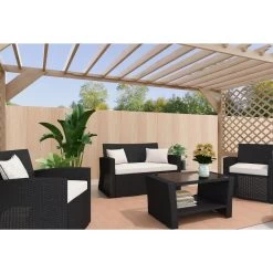Corby 4 Seater Rattan Outdoor Sofa Lounge Set Black -Furniture Shop V80 CB 4664PCS BLK 02 5 5