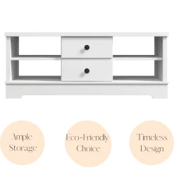 Margaux White Coastal Style Coffee Table With Drawers -Furniture Shop V80 CCO CT122 WHT 03 8