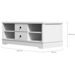 Margaux White Coastal Style Coffee Table With Drawers -Furniture Shop V80 CCO CT122 WHT 05 8