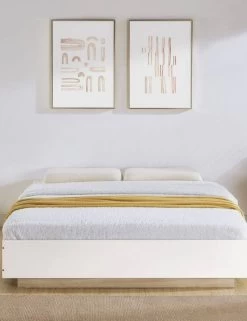 Aiden Industrial Contemporary White Oak Bed Base Bed Frame -Furniture Shop V80 CPA BBASE153 WOK Q 02