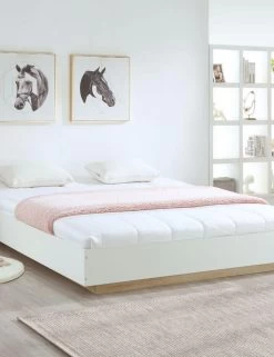 Aiden Industrial Contemporary White Oak Bed Base Bed Frame -Furniture Shop V80 CPA BBASE153 WOK Q 03