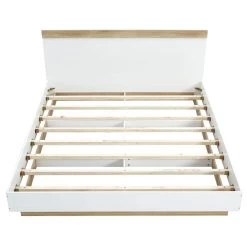 Aiden Industrial Contemporary White Oak Bed Frame Queen Size -Furniture Shop V80 CPA BF153 WOK Q 06 2 14