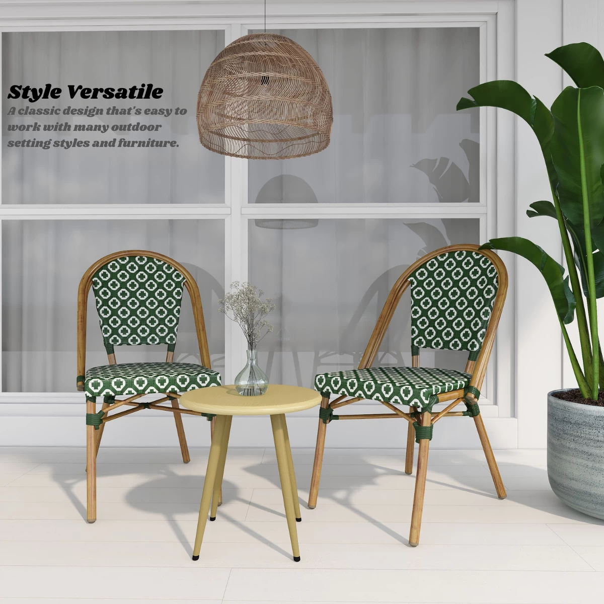 Lana Green Outdoor Dining Chair Set 8 Lana Green Outdoor Dining Chair Set - Image 6