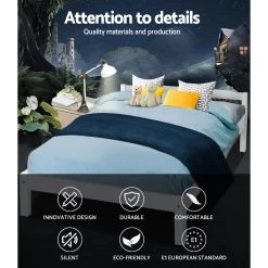 Artiss Double Full Size Wooden Bed Frame Mattress Base Timber Platform White 11 Artiss Double Full Size Wooden Bed Frame Mattress Base Timber Platform White -Furniture Shop WBED C 001D 137 WH 02