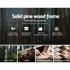 Artiss Double Full Size Wooden Bed Frame Mattress Base Timber Platform White 12 Artiss Double Full Size Wooden Bed Frame Mattress Base Timber Platform White -Furniture Shop WBED C 001D 137 WH 03