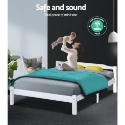 Artiss Double Full Size Wooden Bed Frame Mattress Base Timber Platform White 15 Artiss Double Full Size Wooden Bed Frame Mattress Base Timber Platform White -Furniture Shop WBED C 001D 137 WH 06