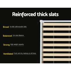 Artiss King Single Size Wooden Bed Frame Mattress Base Timber Platform White 13 Artiss King Single Size Wooden Bed Frame Mattress Base Timber Platform White -Furniture Shop WBED C 001KS 107 WH 04